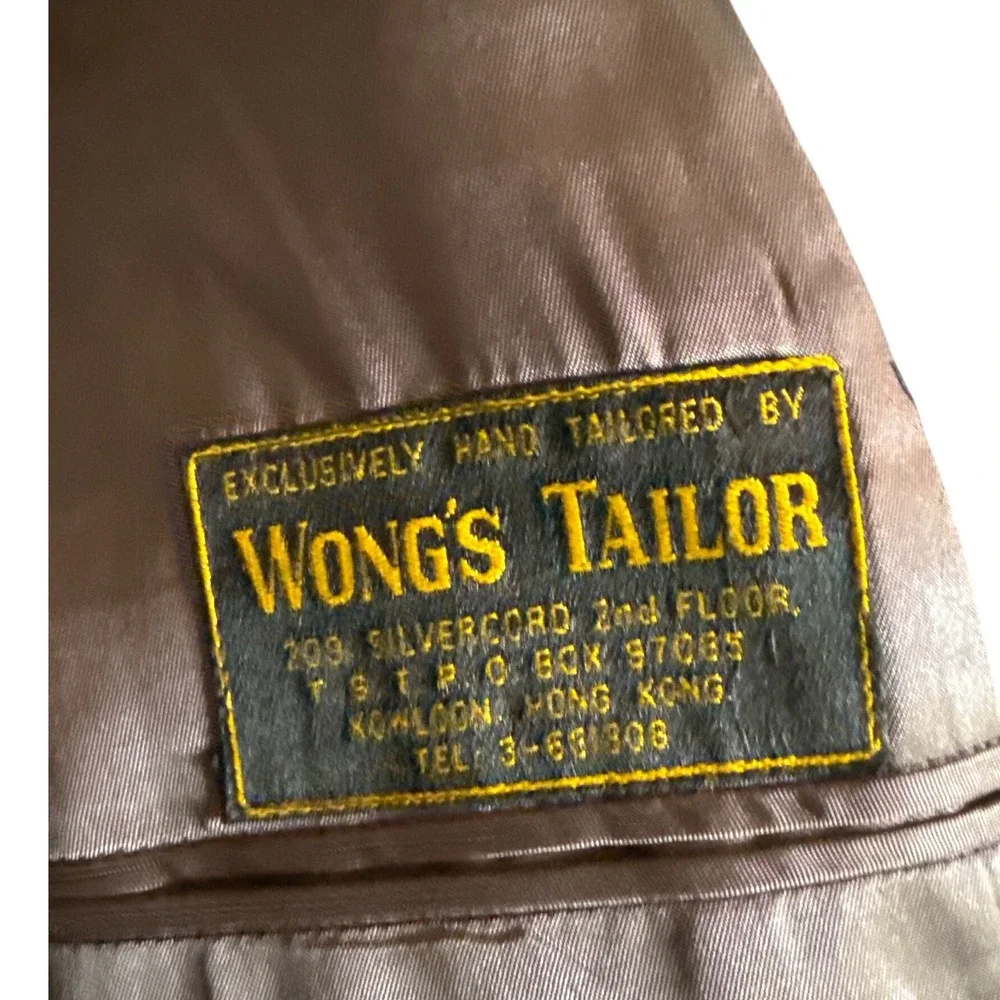 Custom Tailored Wong's Hong‎ Kong Gray Mink Cashmere Sport Coat Classic Business